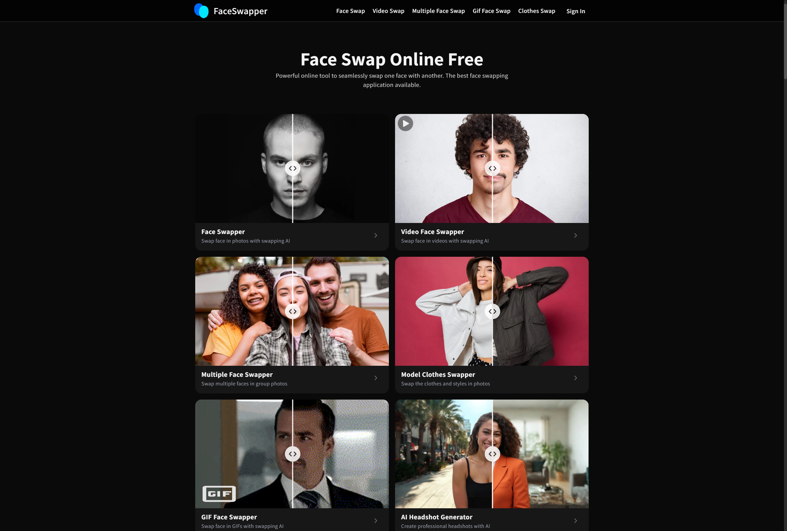 Faceswapper.ai:免费在线图片、视频 AI 换脸换衣工具